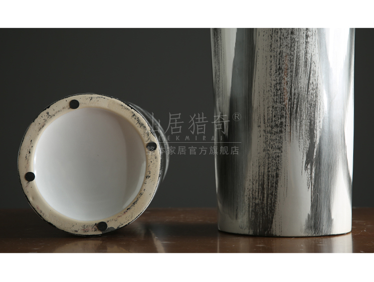 Between black and white hand draw landscape grain ceramic flower implement furnishing articles example household soft adornment sitting room of large - sized straight vase