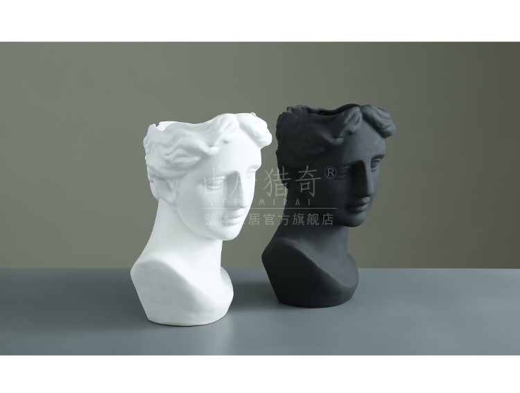 European girls more than half a head meat flowerpot flower implement modern creative home decoration head ceramic vases, furnishing articles