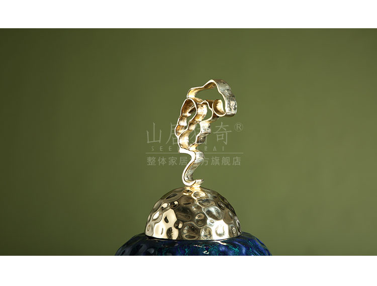 Zen of new Chinese style household soft adornment example room sitting room porch decorate as the metal ceramic lucky cloud cover