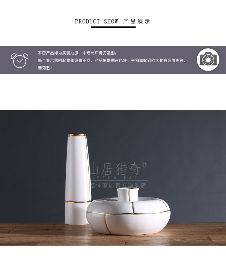 Creative fashion a simple white ceramic vase American living room home decoration vase furnishing articles up phnom penh bottle arranging flowers