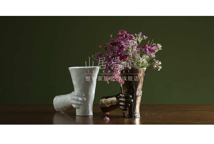New Chinese style Nordic household soft outfit example room furnishings furnishing articles creative ceramic flower arranging flowers, holding a vase