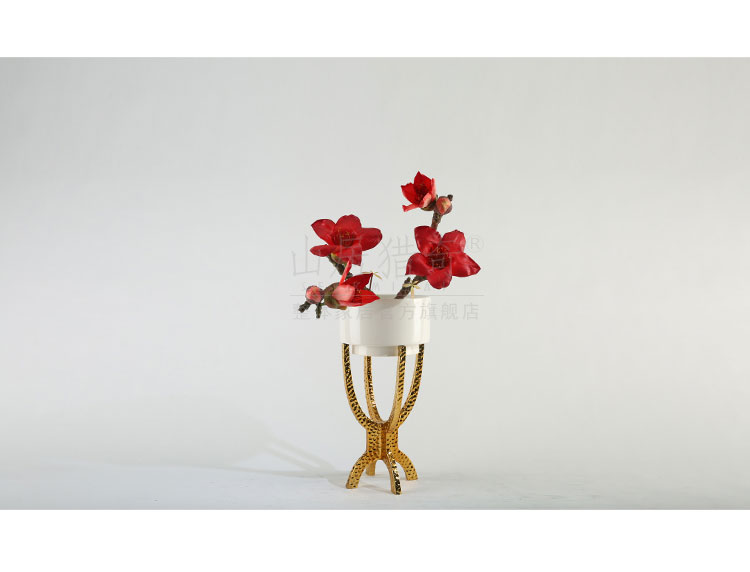 Modern light key-2 luxury northern copper vase sitting room adornment is placed with ceramic bracket flowerpot four feet tripod flower arranging flowers