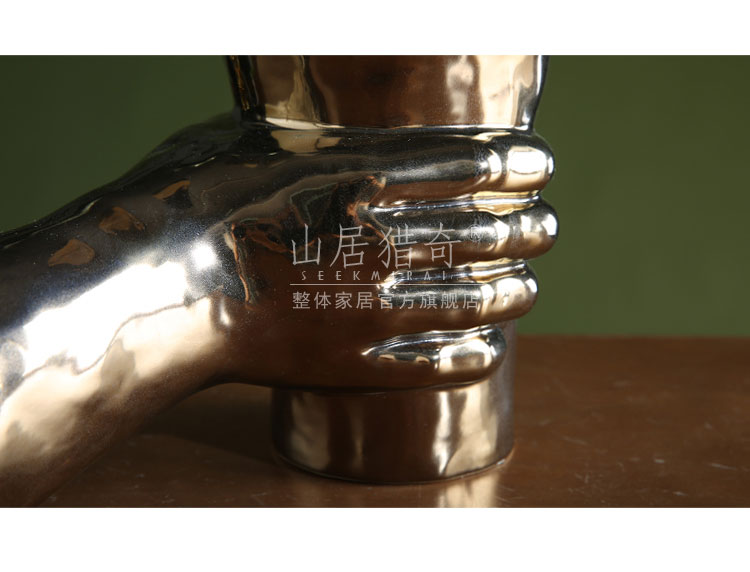 New Chinese style Nordic household soft outfit example room furnishings furnishing articles creative ceramic flower arranging flowers, holding a vase