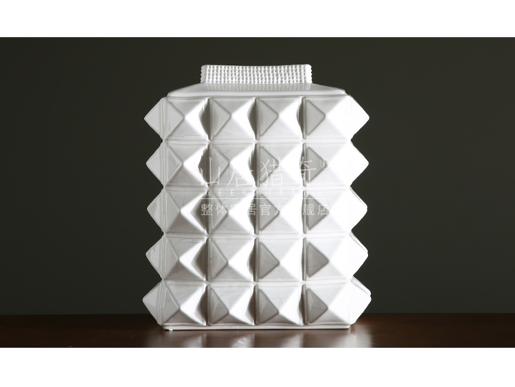 White ceramic flower vases furnishing articles of modern household soft adornment fashion between example sitting room water bottles