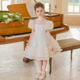 Летнее платье, юбка, летняя одежда, летний тонкий наряд маленькой принцессы, коллекция 2022, детская одежда, короткий рукав