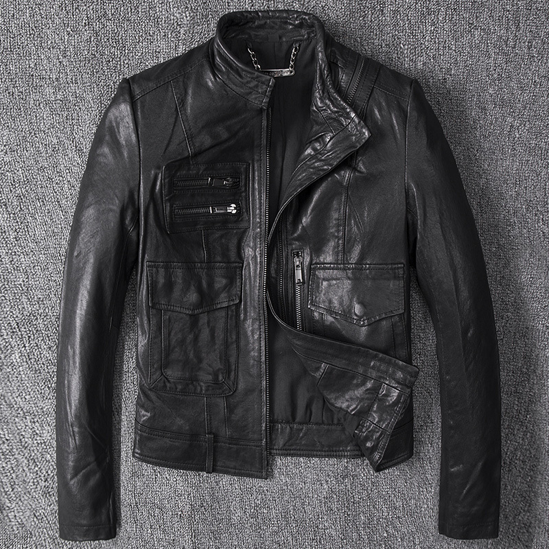 Special Offer Vegetable-Tanned Sheepskin Genuine Leather Jacket for Women, Short Korean Style Slim Fit Slimming Biker Leather Jacket, Thin Trendy Coat