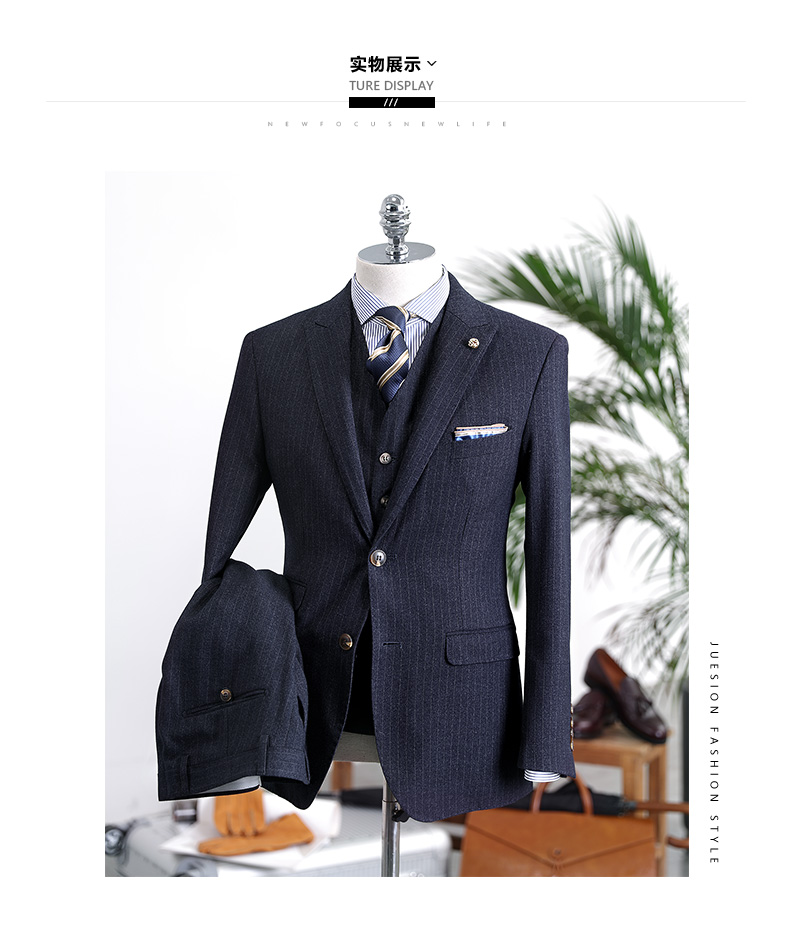 Bộ vest nam Anh mỏng Slim Hàn Quốc ba mảnh đầm chú rể quần âu nam đẹp