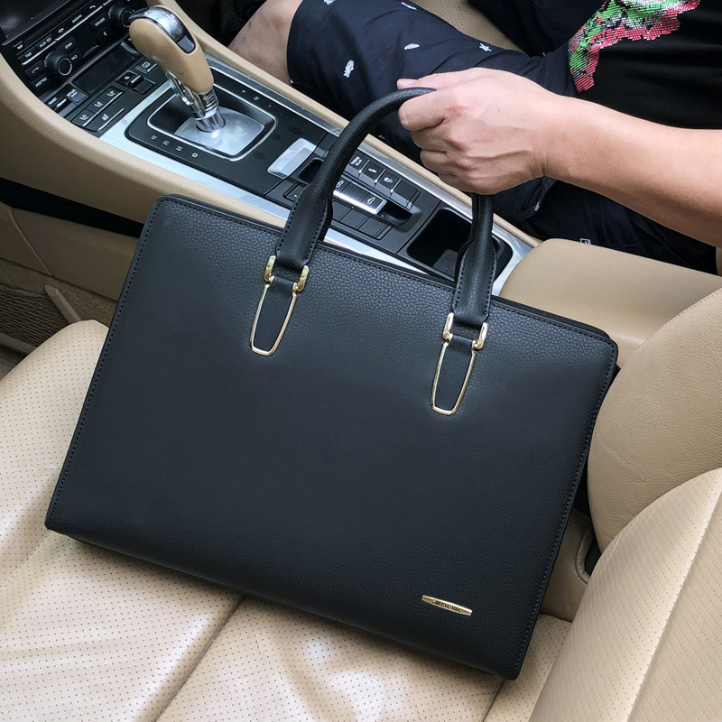 Minimalist Men's handbag Handmade bag Male genuine leather Inclined Satchel briefcase Men's Business Package Official Package Niu Picbag Men's Leisure