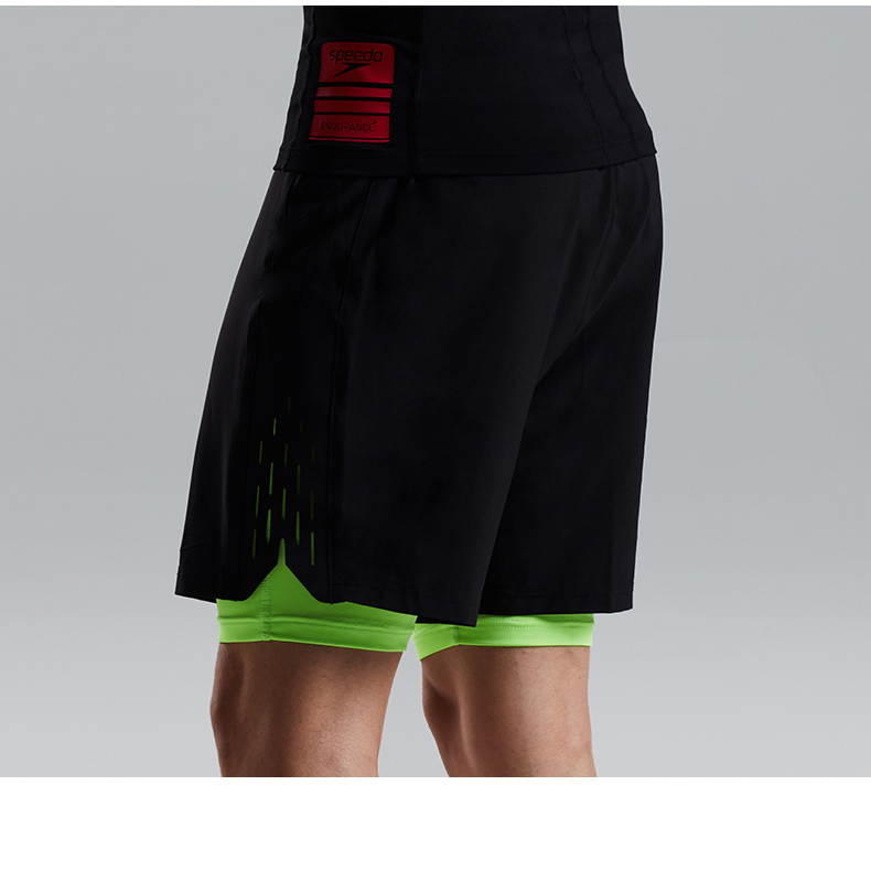 Speedo Speed ​​Bitao Men 2 trong 1 Đồ bơi bãi biển kép - Quần bãi biển quần short 7 màu đi biển	