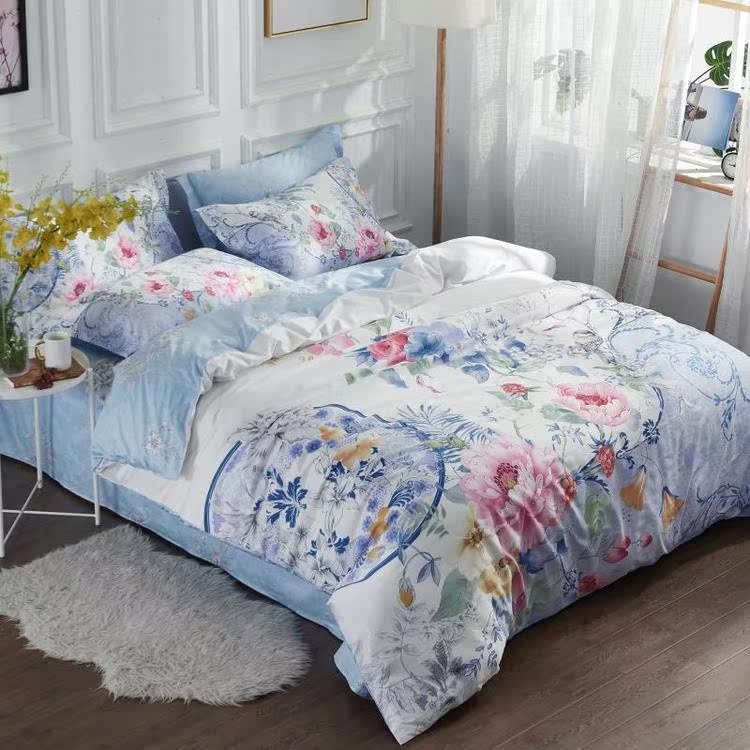 60 dài chủ yếu bông satin một gia đình bốn - Bộ đồ giường bốn mảnh chăn ra gối