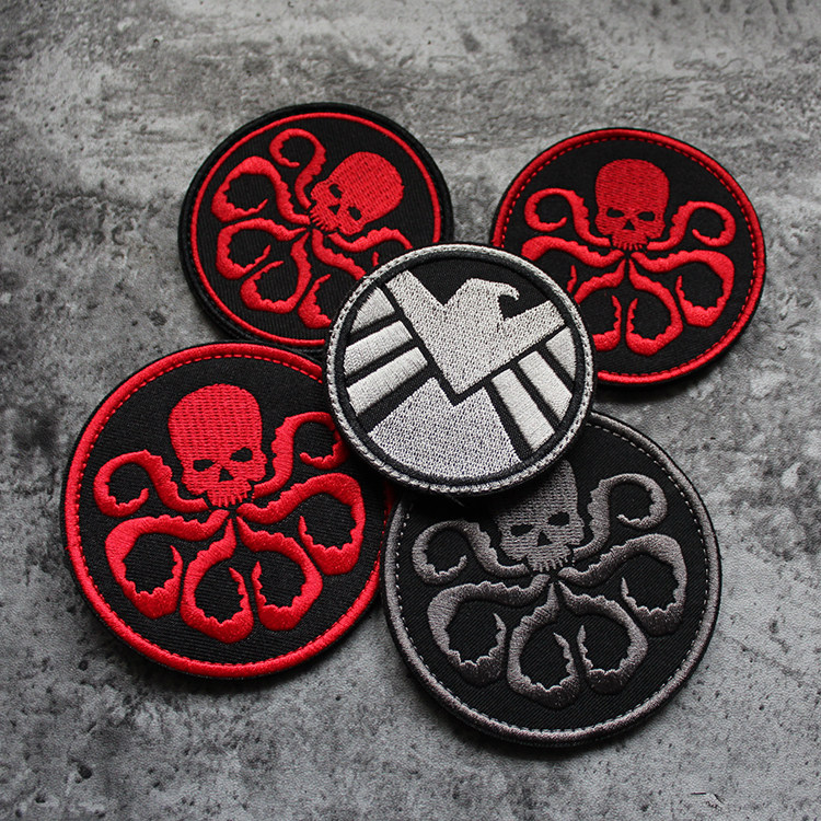 Avengers S.H.I.E.L.D. Black Hawk Hydra Embroidery Velcro Chapter Armband Anime Badge Patch Sticker Pack Sticker