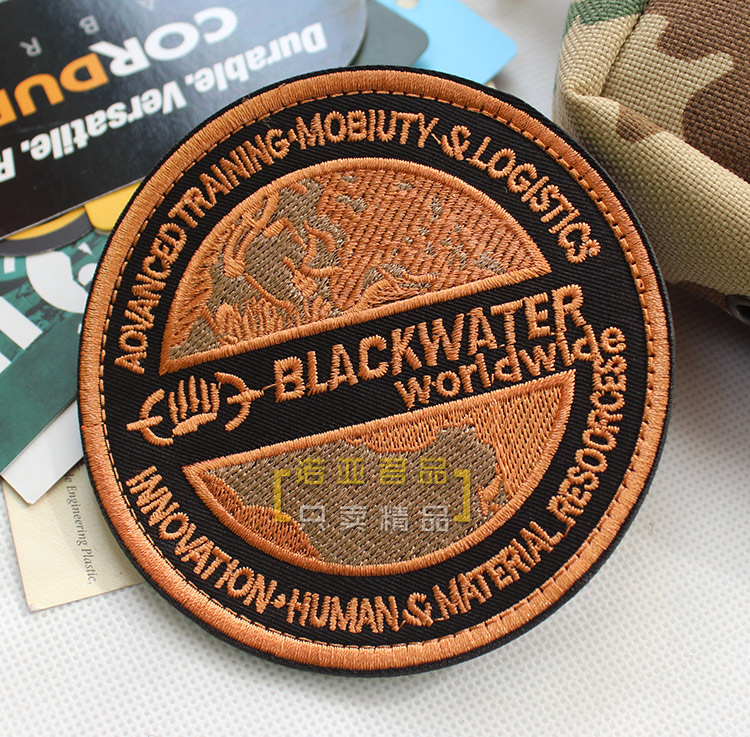 BLACK WATER Global Black Water Embroidered Velcro Badge Armband Black Water Company Morale Badge Badge with Hair