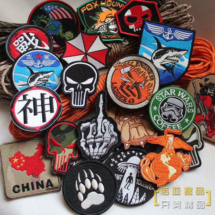 (Over 35)High quality exquisite embroidery velcro chapter armband outdoor backpack Tactical clothing with patch badge