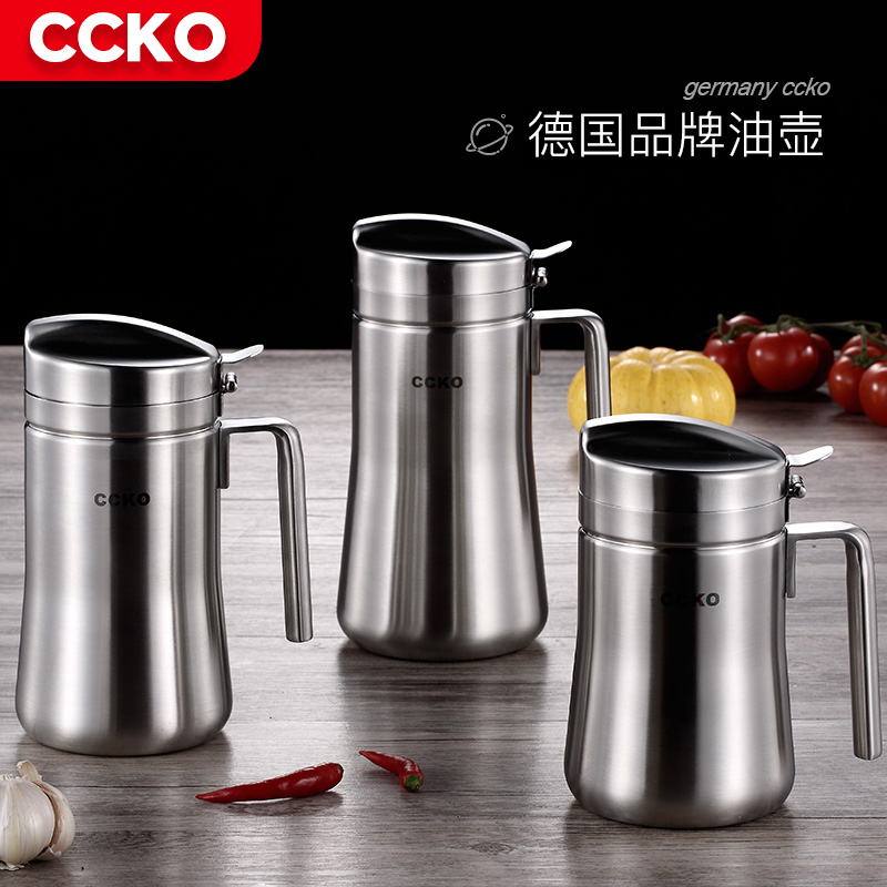 German ccko304 stainless steel big oil pot anti-oil spill control oil bottle oil tank kitchen supplies Home Large Capacity