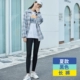 Quần legging nữ mặc mùa xuân và mùa thu mỏng phần cotton mùa hè eo cao chín điểm xám nhỏ tám điểm quần đen - Quần tây thường