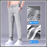 Мужские шелковые летние тонкие штаны, эластичные быстросохнущие спортивные сандалии, свободный прямой крой