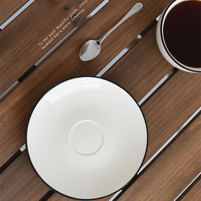 Unknown impression, black and white line simple coffee cups and saucers continental ceramic cups in the afternoon and elegant coffee cup set