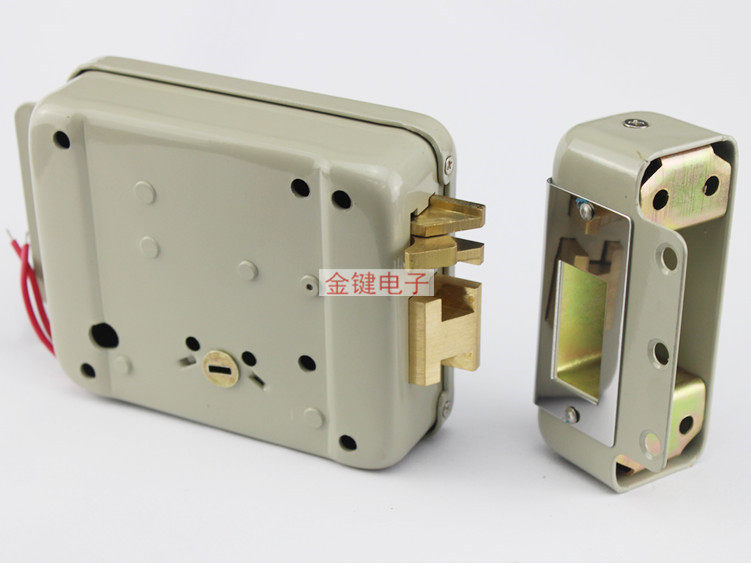 经典喷粉 电控锁 1073电锁 12V 2线 电磁锁 楼宇单元门锁 电子锁-阿里巴巴