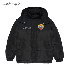 Пуховик мужской ed hardy 2020冬季新品男士潮流虎头刺绣宽松连帽羽绒服