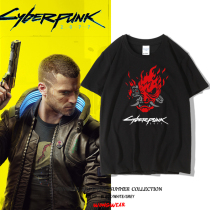 Cyberpunk 2077 short sleeve T-shirt 2021 summer new cotton loose print game around mens clothes half sleeves