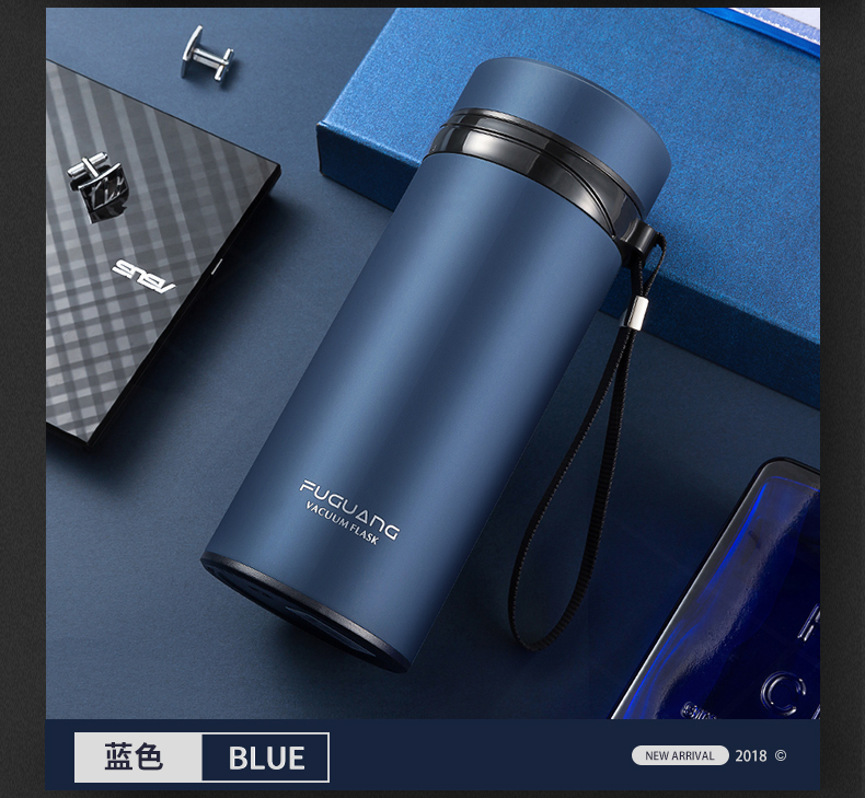 Fuguang phích nước công suất lớn bằng thép không gỉ nam tùy chỉnh cốc nước cao cấp xách tay nữ ngoài trời lớn tách trà - Tách cốc uống nước