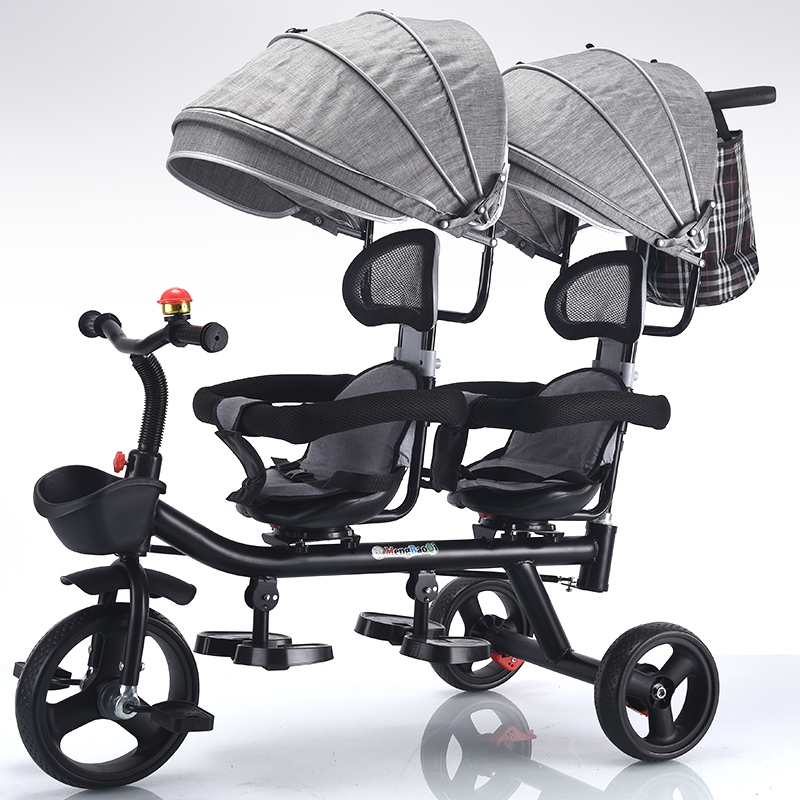 Two-Seater Children's Tricycle Can Carry Two Kids, a Great Tool for Taking Twins Out, Stroller for Twins, Big and Small Kids, Baby Pedal Bike Two-Seater Children's Tricycle Can Carry Two Kids, a Great Tool for Taking Twins Out, Stroller for Twins, Big and Small Kids, Baby Pedal Bike