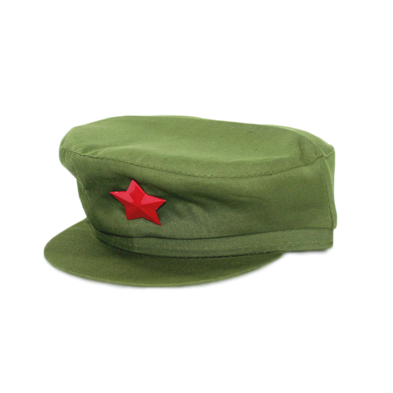 Retro nostalgic military hat adult-children's Green Army hat Red Guard hat Red Army Red Army Red Star hat five-pointed star hat