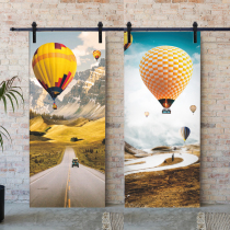 Nordic Ins Morandi Color Light Lavish Meritless Hot Air Balloon Scenery Decorative Door Stickers Whole self-adhesive Refurbished Cling Film