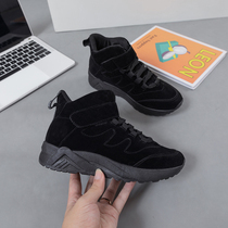 Autumn and winter high shoes women 2021 thick sole maternity shoes black father shoes 33 small size 32 women 34 sports shoes