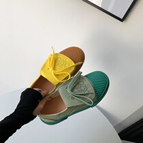 Abao Home Collage Thick bottom Biscuit Shoes Women Fall Lacing Waffle Shoes 100 Lap Sails Shoes Boomer Shoes