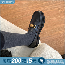 ABaojia Yinglun thick bottom genuine leather Triumph button flow Sulefoe shoes womens spring new display slim leather shoes