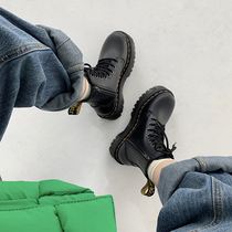 1460 thick bottom heightening 8 holes Martin boots Women Winter new short drum Locomotive Boots Inglém Wind headwind Bull Leather Short Boots