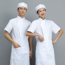 Chef overalls women Summer thin short-sleeved hotel restaurant restaurant chefs clothing single row kitchen clothes