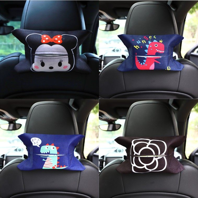 Car tissue box hanging multi-function sun visor car paper box creative cute cartoon car box