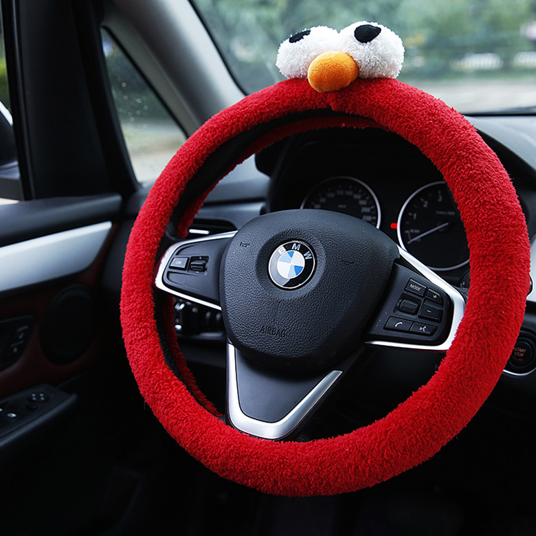 2019 New creative cartoon plush car steering wheel cover cute women car Four Seasons steering wheel cover