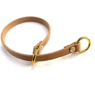 Italian imported cowhide P-chain professional competition-level training dog collar, explosion-proof dog neck chain, genuine leather large dog neck cover
