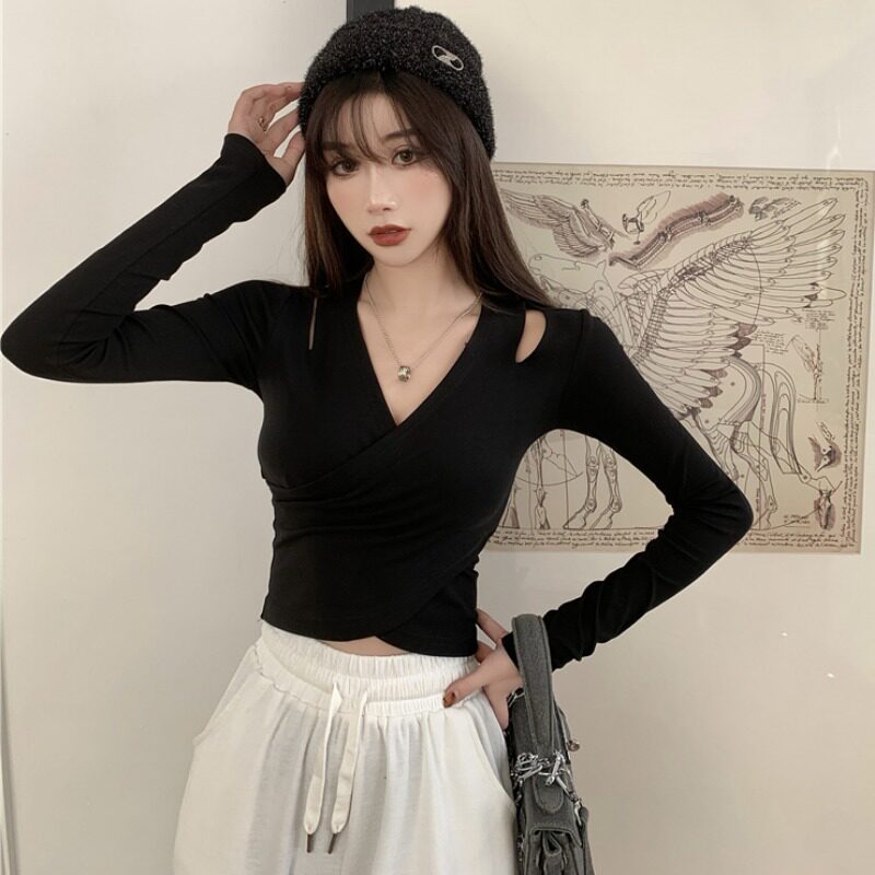 Vanya Fall Short Sleeve T-Shirt Sexy Cross Sexy Back Letter with Delo Shoulder Blade