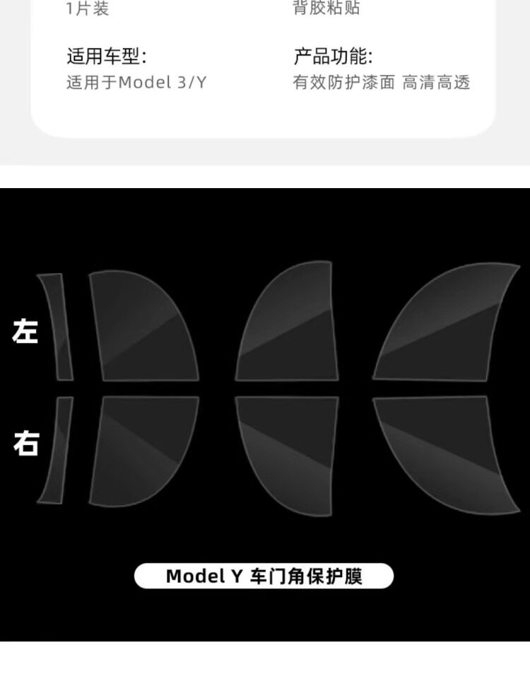 For Tesla Model/Y Refresh YL Front and Rear Door Protective Film TPU