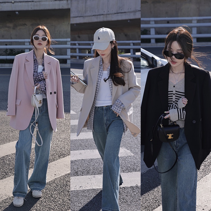 Zhang Beibei Ibell Spring Versatile Blazer Women's Loose Casual Top Jacket