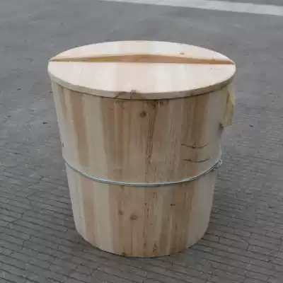 Steamed rice wooden bucket Traditional fir wood wooden steamer wooden bucket rice tool Sanxin bean skin glutinous rice insulation wooden bucket rice bucket