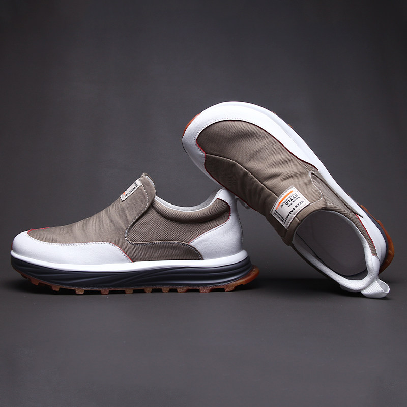 European station spring and summer new men's shoes with breathable sports shoes Englishsole lightweight breathable canvas shoes