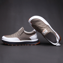 European station spring and summer new mens shoes all-match breathable sports tide shoes British thick-soled lightweight breathable canvas shoes men