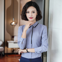 Autumn and winter temperament professional clothes shirt dress female slim top long sleeve jewelry beautician teacher hotel work clothes