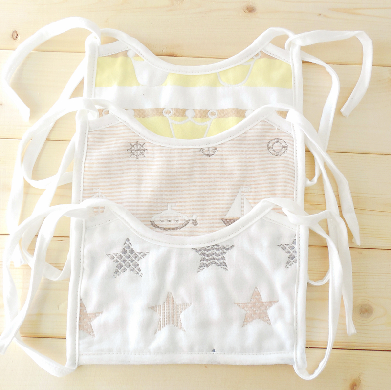 3 square strappy bib baby newborn cotton waterproof strap bib baby ties saliva towel