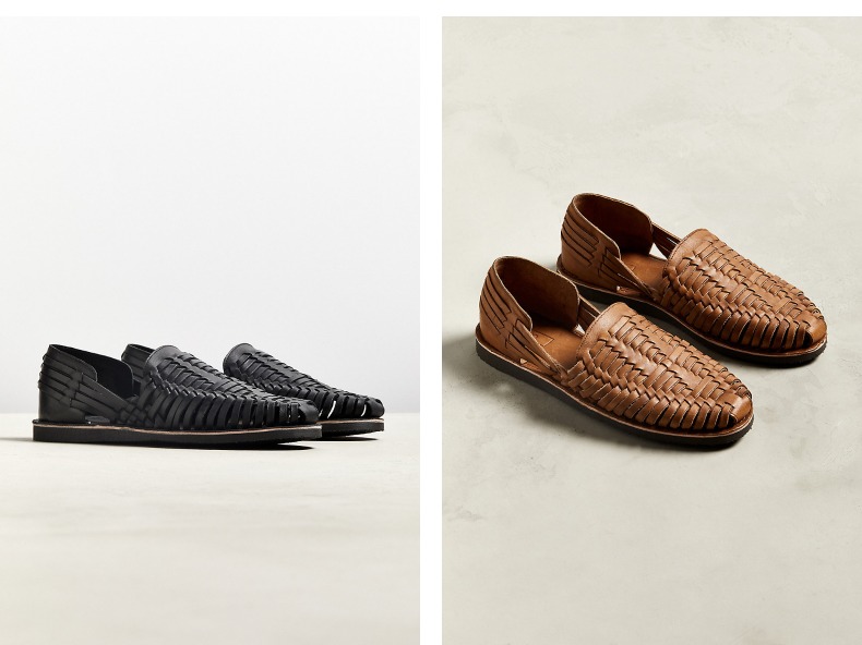 Urban Outfitters mùa hè dệt da đế ngoài cao su đế ngoài Hua Lahe 2019 mới - Sandal giày chạy bộ