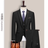 Мужской комплект, пиджак классического кроя для отдыха, платье, 3 предмета, в корейском стиле