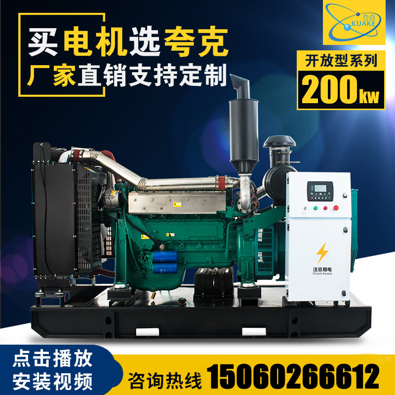 Quark Weifang 200kw diesel generator set 200KW brushless automatic backup hotel generator large