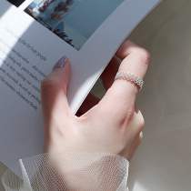 925 sterling silver ring female fashion personality opening ins tide adjustable index finger hollow wide face simple handmade ring