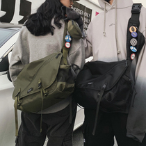 Hong Kong flagship shoulder shoulder bag mens Tide brand overpack student leisure Harajuku satchel female function messenger bag