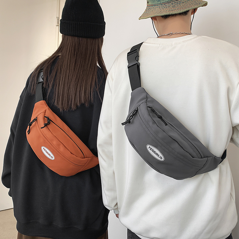 Hong Kong Explosive Waist Bag Men's Chest Bag Japanese Simple Lightweight One Shoulder Small Backpack Female Casual Sports Messenger Bag Male